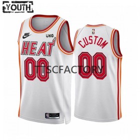 Maillot Basket Enfant Miami Heat Personnalisé Nike 2022-23 Classic Edition Blanc Swingman